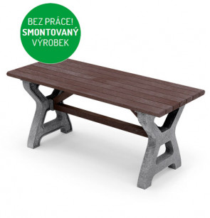 Stůl PIKNIK, smontovaný, nohy - šedá, prkna - hnědá